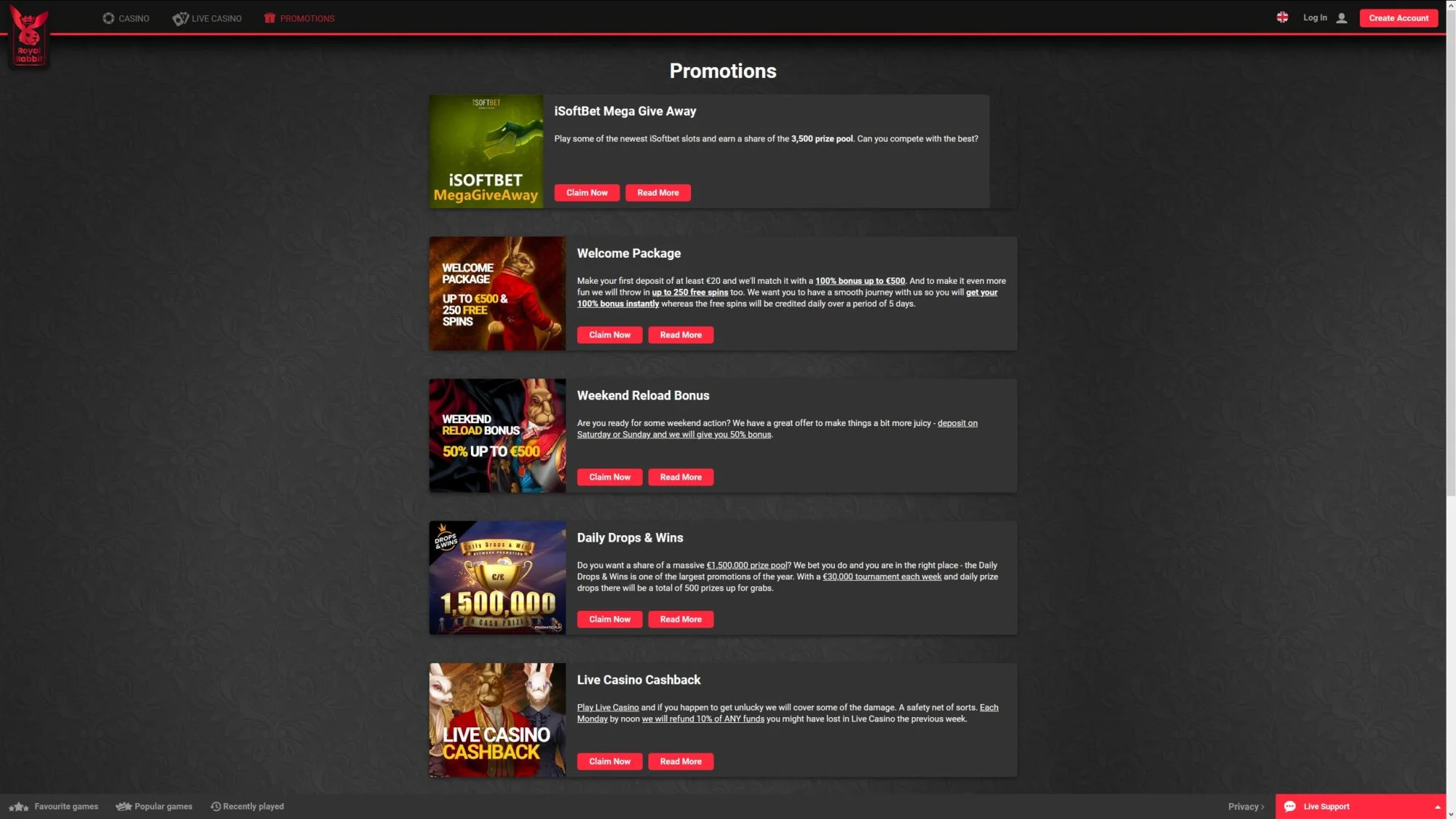 Kokeile kuninkaallisia kasino -erikoisuuksia